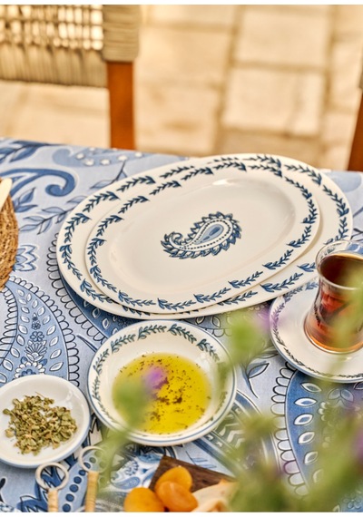 Paisley Porselen 26 Parça 6 Kişilik Kahvaltı Takımı Mavi - 882876424 Mavi