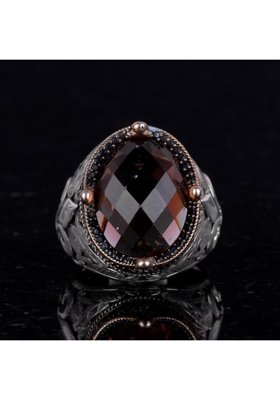 925 Ayar Gümüş Yüzükler Premium Oluşturulmuş Taşlarla Sultanite Oluşturulmuş Taş Gümüş