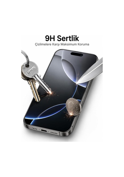 Iphone 17 Pro Max Uyumlu 9h Sertlik Kırılmaz Cam Ekran Koruyucu