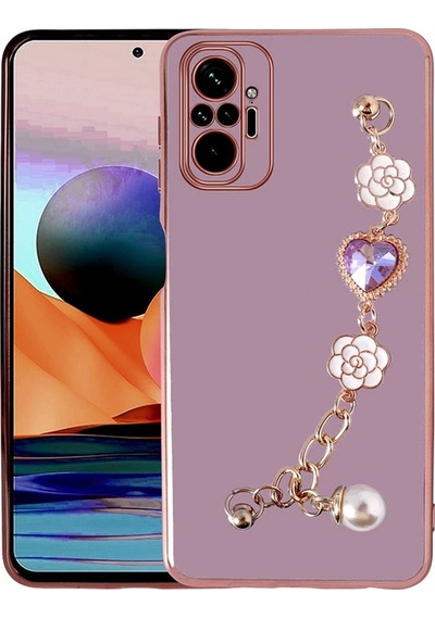 Xiaomi Redmi Note 10 Pro Kılıf El Tutamaçlı Kamera Korumalı Zore Taka Silikon Kapak Mor
