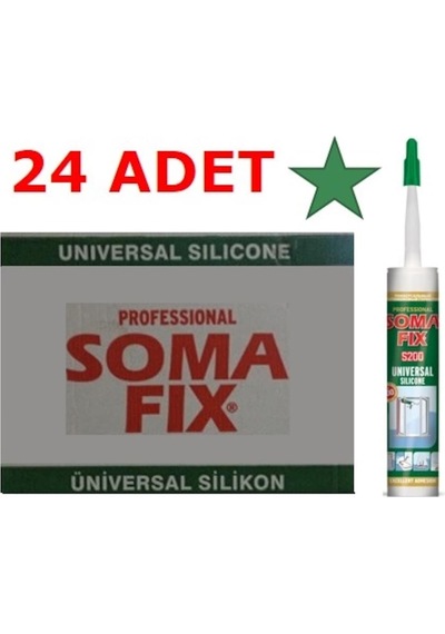24 Adet 320 Gr Beyaz Somafıx Genel Amaçlı Silikon 1 Koli Beyaz