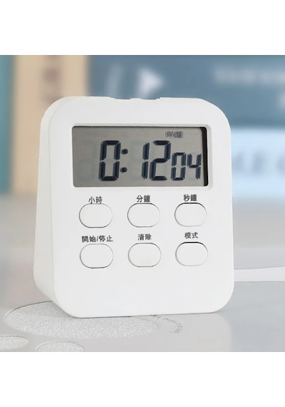Beyaz Öğrenci Dijital Timer Alarmlı Geri Sayım, Kronometre Ve Saat Modu Büyük Lcd Ekran Manyetik Zamanlayıcı-dol288