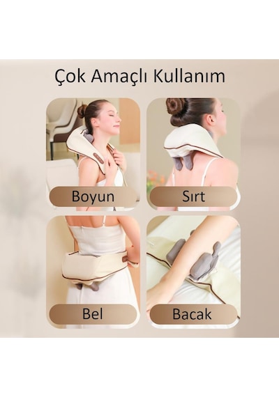 Valkyrie Şarjlı Isıtmalı Ovmalı Sırt Boyun Masaj Aleti İnsan Eli Yoğurma Hissi