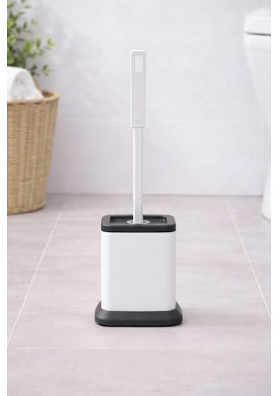 Silikon Tuvalet Fırçası Pratik Silikon Wc Klozet Fırçası Kare Beyaz S-220 beyaz
