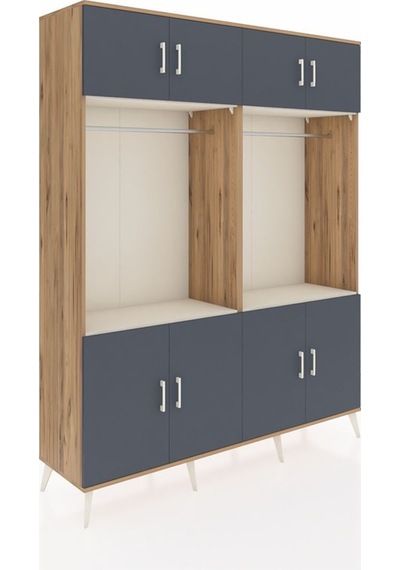 Hyperion Gardrop 10 Raflı 8 Kapaklı 2 Askılı 176x44x221 Çam-antrasit/aytaşı Beyaz Hyperion Gardrop 10 Raflı 8 Kapaklı 2 Askılı 176x44x221 Çam-antrasit/aytaşı Beyaz