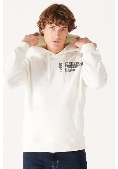 Wrangler Regular Fit Normal Kesim Kapüşonlu Şardonlu Kırık Beyaz Sweatshirt W232242102 Beyaz Wrangler Regular Fit Normal Kesim Kapüşonlu Şardonlu Kırık Beyaz Sweatshirt W232242102 Beyaz