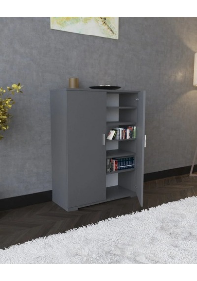 Boreas Design Detroit Çok Amaçlı Dolap Çift Kapaklı 6 Raflı Banyo Dolabı Mutfak Kiler Erzak Dolabı Antrasit Gri Boreas Design Detroit Çok Amaçlı Dolap Çift Kapaklı 6 Raflı Banyo Dolabı Mutfak Kiler Erzak Dolabı Antrasit Gri