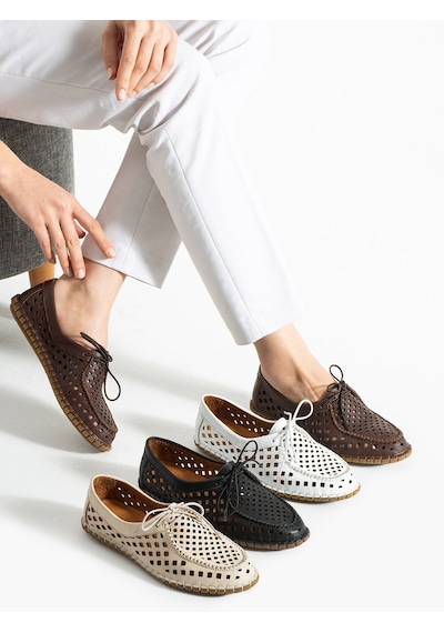 Dabab Shoes Vırena Kadın Siyah Hakiki Deri File Bağcıklı Düz Taban Yazlık Babet Loafer Ayakkabı Dabab Shoes Vırena Kadın Siyah Hakiki Deri File Bağcıklı Düz Taban Yazlık Babet Loafer Ayakkabı