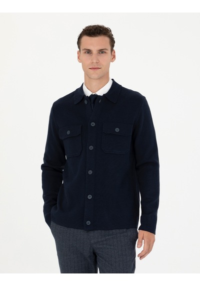 Pierre Cardin Erkek Lacivert Melanj Triko Hırka 50278090-vr120 Lacivert Melanj