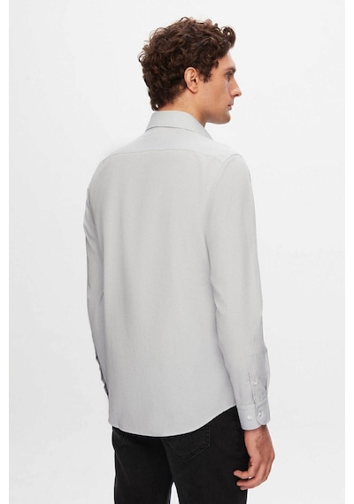 D'S Damat Ds Damat Slim Fit Antrasit Pamuk Karışımlı 2'Li V Yaka Triko Ve Gömlek 1HC0206VBN01 Antrasit