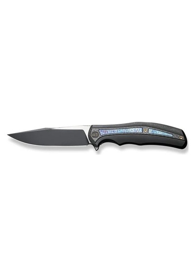 We Knife Zonda Black Titanium Handle With Twill Carbon Fiber & Flamed Titanium Inlay Black Stonewashed Cpm 20cv Blade Satin Flat Kamp Çakı Siyah We Knife Zonda Black Titanium Handle With Twill Carbon Fiber & Flamed Titanium Inlay Black Stonewashed Cpm 20cv Blade Satin Flat Kamp Çakı Siyah