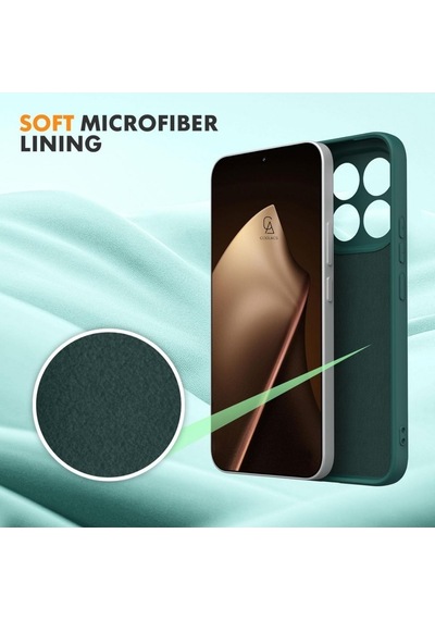 Xiaomi Mi 15t Pro Uyumlu Içi Kadife Lansman Kılıf Ve 5d Tam Kaplayan Cam Ekran Koruyucu Koyu Yeşil