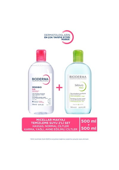 H2o Micellar Makyaj Temizleme Suyu 2'li Set Hassas Ve Normal & Karma, Yağlı Ve Akne Eğilimli Ciltler - 665152753