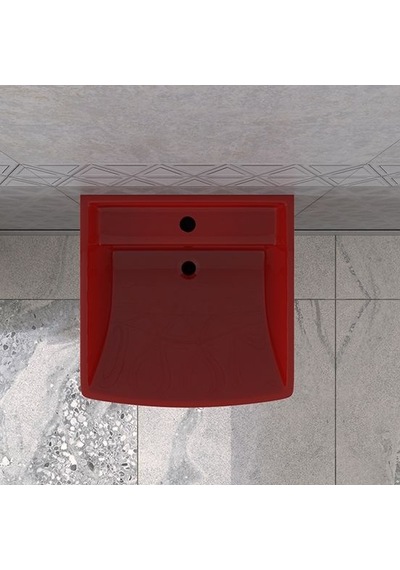 Lucco Loop 50 CM Asma Monoblok Lavabo Kırmızı