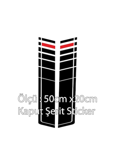 Peugeot Expert Kaput Uyumlu Şerit Havalandırma Sticker Siyah