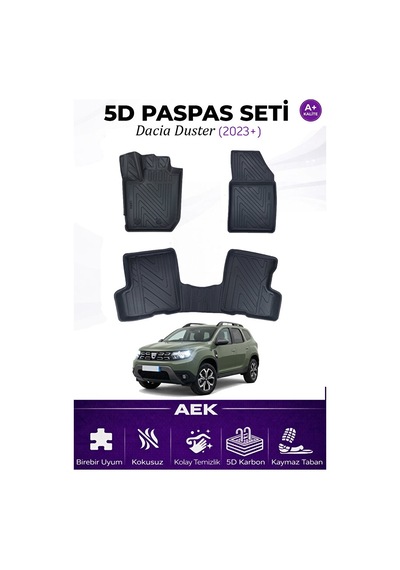 Dacia Duster 4x4 2023+ Araca Özel Havuzlu "karbon" Paspas Takımı