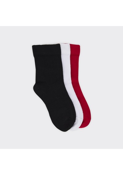 Panço Unisex Çocuk Çizgili Soket Çorap Set Renkli