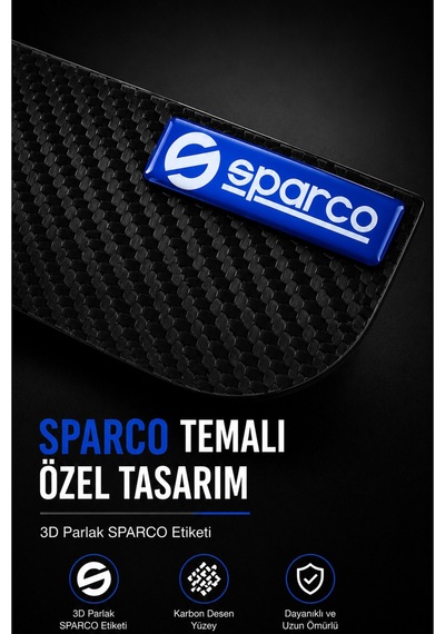 Sparco Logolu Karbon Desenli Yan Ayna Yağmur Koruyucu Siperlik 2'li Set