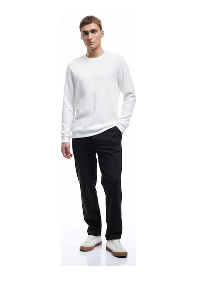 Koton Pamuklu Uzun Kollu Dokulu Basic Bisiklet Yaka Sweatshirt Ekru 7wam70014mk
