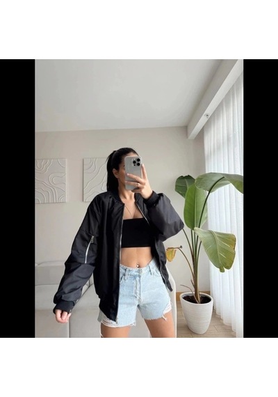Siyah Bomber Mont - Siyah - Siyah