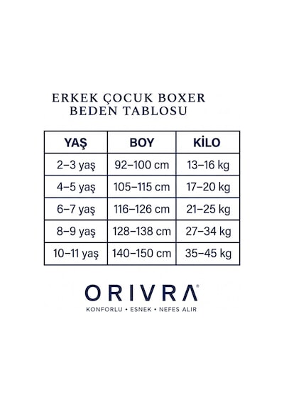 Orivra 5'li Erkek Çocuk Boxer Seti Pamuklu Esnek Desenli İç Çamaşırı Paketi Çok Renkli