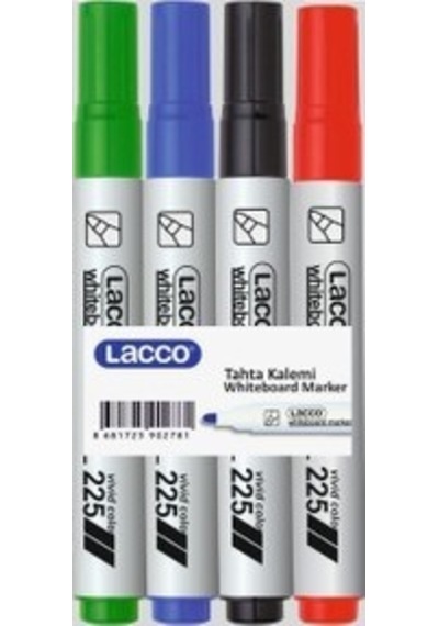 Lacco Yazı Tahtası Kalemi 4'lü Karışık Çok Renkli