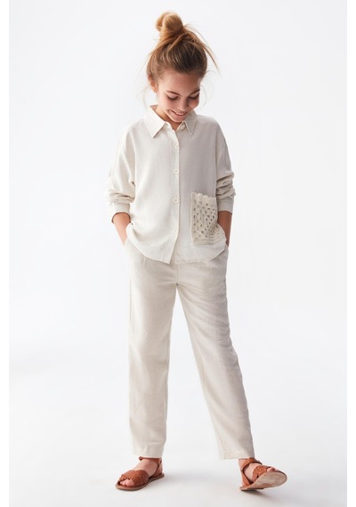 Nk Kids Kız Pantolon 24ynk56349 Krem