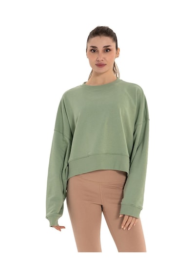 Inguz Organik Pamuk Oversize Sweatshirt Su Yeşili