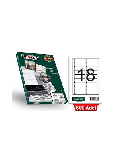 Herboy Hb-1318 83 X 30 Mm A4 Laser Etiket 500 Adet