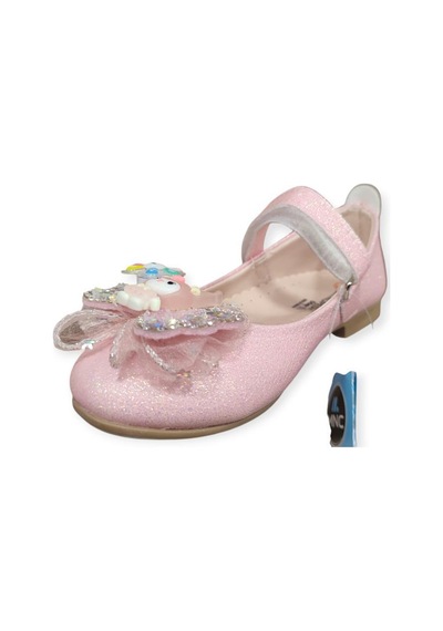 Minican Hy-506 Taşlı Fiyonk Detaylı Kız Çocuk Babet Pembe