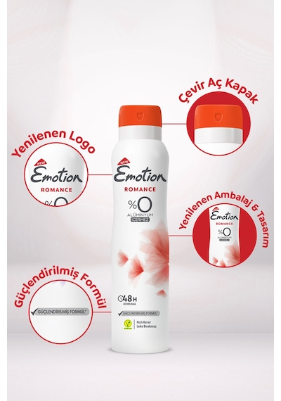 Romance Kadın Vegan Deodorant 6x150ML Hızlı Kurur, Leke Bırakmaz