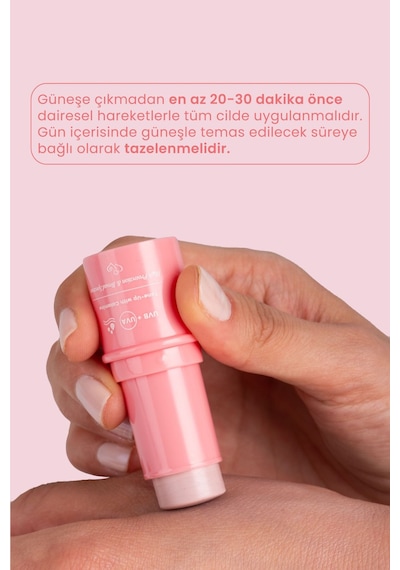 Bade Natural Pembe %100 Mineral Filtreli Ve Doğal Güneş Koruyucu Stick 30 Spf Kalaminli