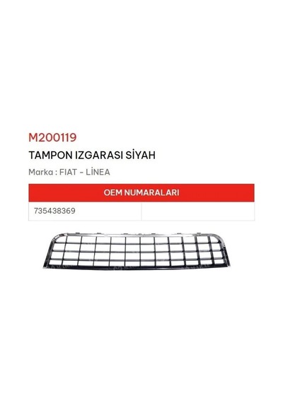 Tampon Izgarası Ön Lınea 07&gt 10 Boyasız Siyah