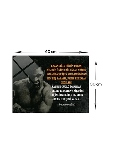 Decorita Kişisel Gelişim Cam Tablo Muhammed Ali