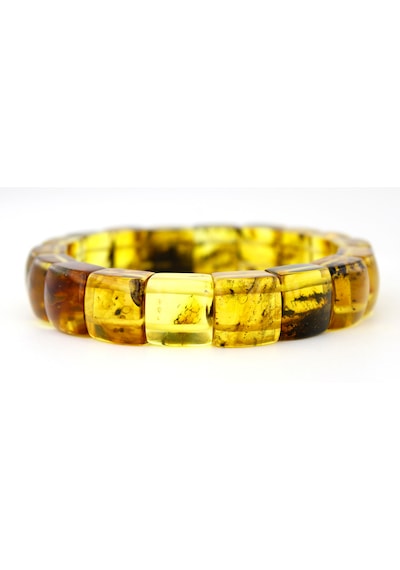 Kehribar Bileklik Fosilli Roleks Özel Tasarım Ambergold Blk23-58 Çok Renkli
