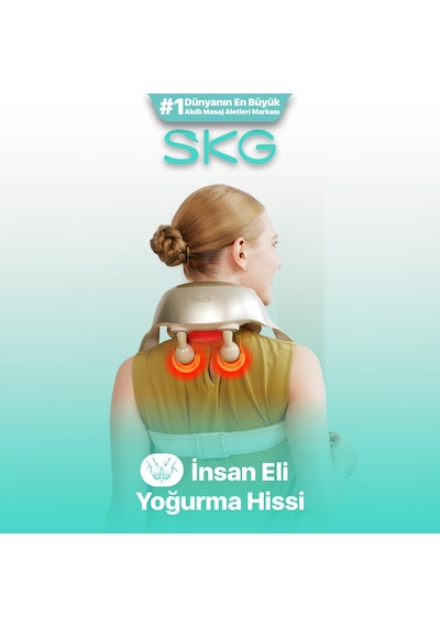 SKG H7 Ultra Boyun Ve Omuz Masaj Aleti, Yoğurmalı, Shiatsu Masaj Terapisi, Fototerapi, Termoterapi Beyaz