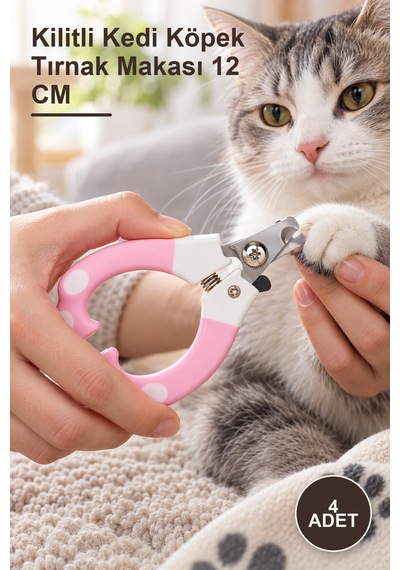 4 Adet Kilitli Kedi Köpek Tırnak Makası 12 Cm