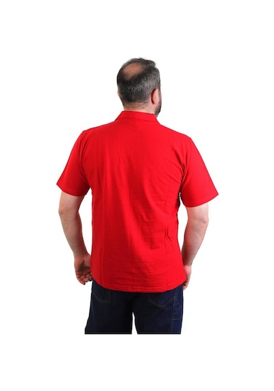 Eser - Polo Yaka Kısa Kol Penye İş Tişörtü - Cepli - Kırmızı