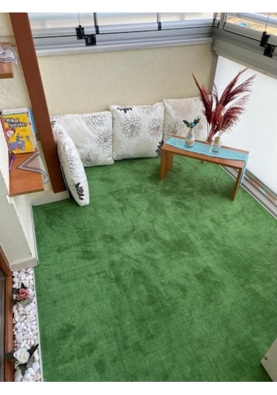 Yeşil Protokol Halı Özel Kesim Kaymaz Tabanlı Balkon Halısı (428913235)