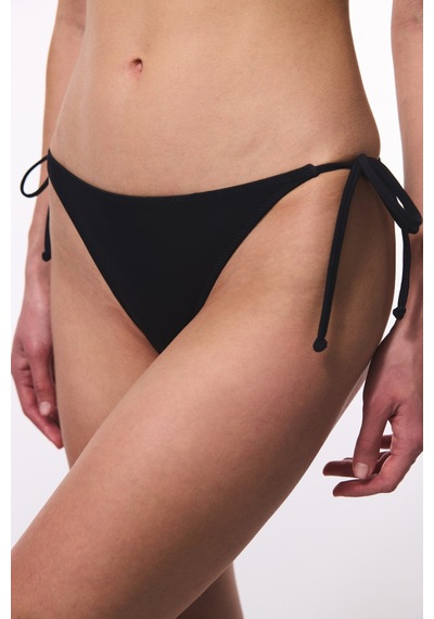 Penti Siyah Bağlamalı Düşük Bel Bikini Altı