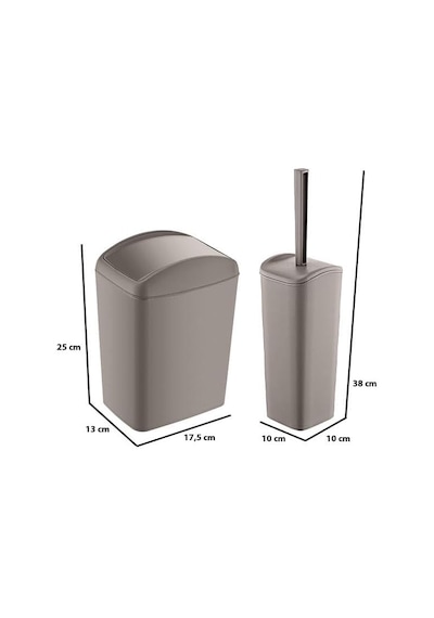 Soft Çöp Kovası Ve Wc Fırçası Terra Siyah