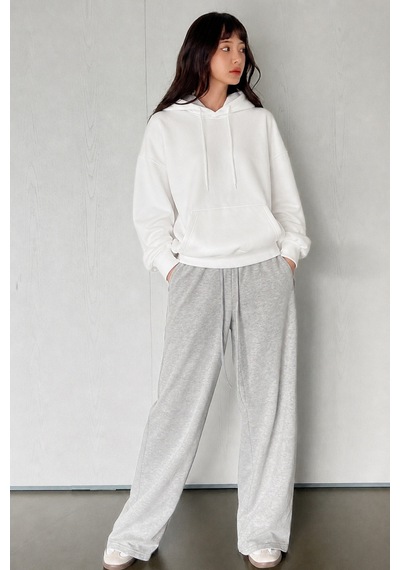 Cool Tarz Kadın Oversize Hoodie Sweatshirt Kapüşonlu Kanguru Cepli Beyaz Beyaz