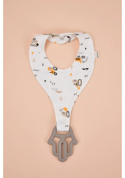 E&f Store Emzik Tutucu Mama Önlüğü - Dozer Desenli %100 Pamuk Kumaş Çok Renkli