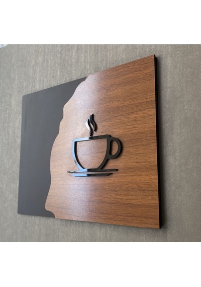 Luxury Black Wooden Serisi Çay Kahve Tabelası