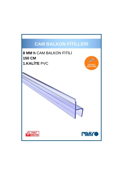 8 Mm Küçük H Y Cam Balkon Şeffaf Fitil 150 Cm 1.5 M