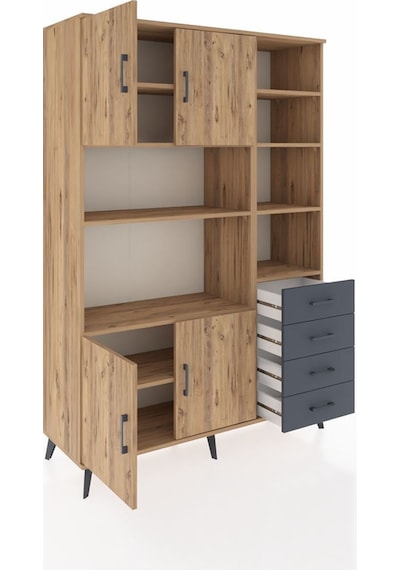 Hyperion Dolap 9 Raflı 4 Çekmeceli 4 Kapaklı 132x44x195 Çam-çam/antrasit Atlas Çam/antrasıt Hyperion Dolap 9 Raflı 4 Çekmeceli 4 Kapaklı 132x44x195 Çam-çam/antrasit Atlas Çam/antrasıt