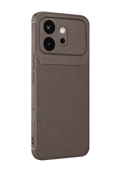 Huawei Honor 600 Kılıf Karbon Silikon Case Gri