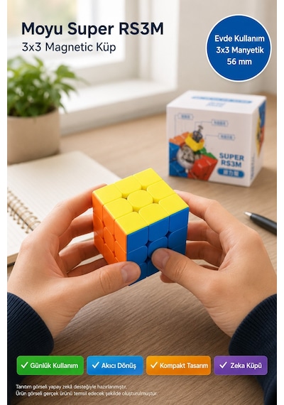 Manyetik 3x3 Zeka Küpü Moyu Super Rs3m Stickerless Speed Cube Hız Küpü Akıcı Dönüş Mf8829 5,6 Cm
