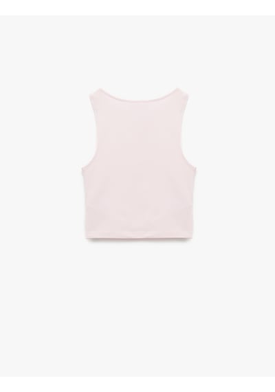 Koton Bisiklet Yaka Kolsuz Dar Kesim Pamuklu Basic Crop Atlet Pembe 5sal30204ık Gül