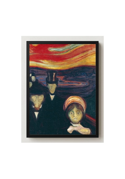 Modern Sanat Munch Endişe Çerçevesiz Poster 21x30 Cm A4 Tablo Modern Sanat Ekspresyonizm